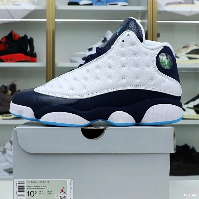 AIR POWDER 13 414571-144 WHITE JORDAN OBSIDIAN RETRO BLUE 0731